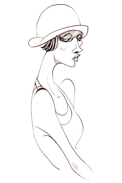 Model in cloche hat by Neale Osborne